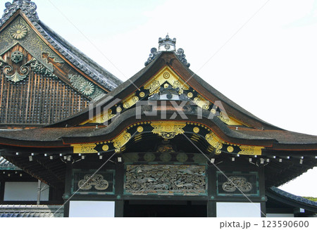 京都 世界遺産 二条城 二の丸御殿 遠侍と車寄 京都 世界遺産 二条城 二の丸御殿 遠侍と車寄 123590600