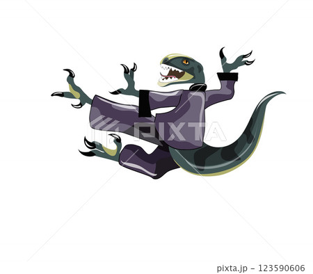 Illustration of a Raptor performing karate. Illustration of a Raptor performing karate. 123590606