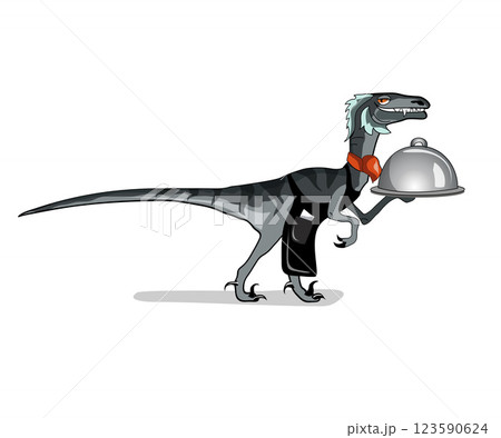 Illustration of a raptor food waiter. 123590624
