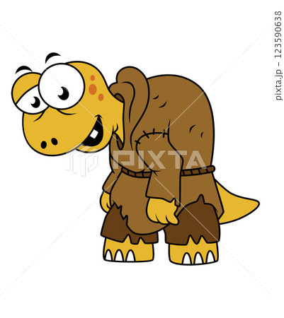 A cartoon dinosaur hunchback. 123590638