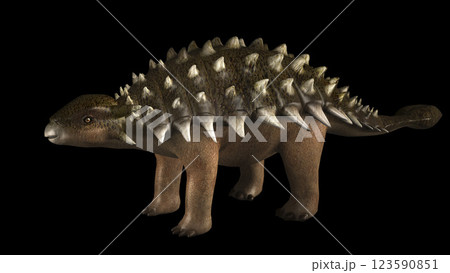 Ankylosaurus dinosaur, side view. 123590851