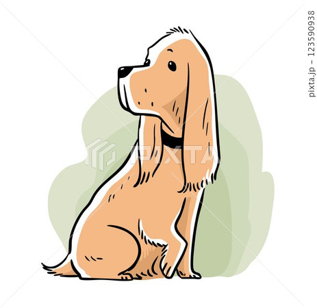 Illustration of a cute cocker spaniel 123590938