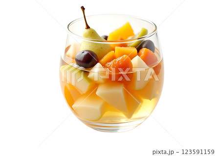 A glass of fruit juice with a variety of fruits in it A glass of fruit juice with a variety of fruits in it 123591159