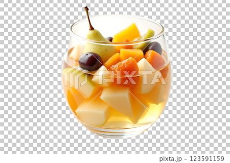 A glass of fruit juice with a variety of fruits in it A glass of fruit juice with a variety of fruits in it 123591159