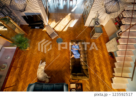 Cozy Home Moment from Above Cozy Home Moment from Above 123592517
