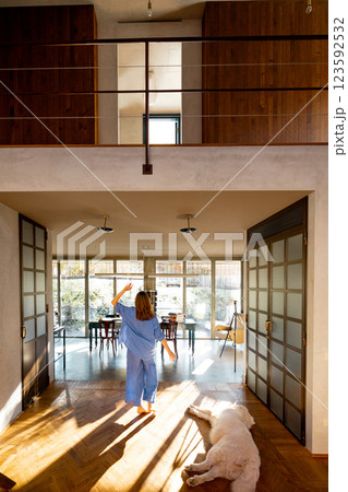 Sunlit Morning in a Modern Home Sunlit Morning in a Modern Home 123592532