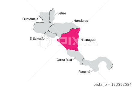 Nicaragua country silhouette 123592584