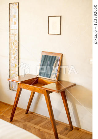 Vintage Wooden Vanity Table Vintage Wooden Vanity Table 123592650