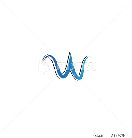 w water wave logo template vector 123592909