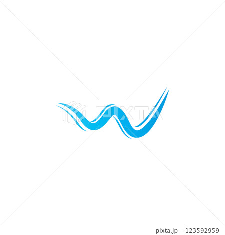 w water wave logo template vector 123592959