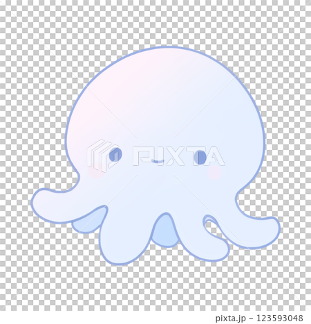 青いクラゲのイラスト 123593048