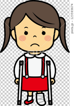 足を骨折した女の子 123593674