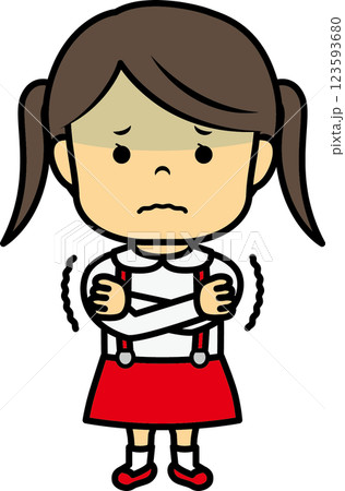 寒気がする女の子 寒気がする女の子 123593680
