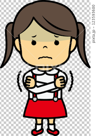 寒気がする女の子 寒気がする女の子 123593680