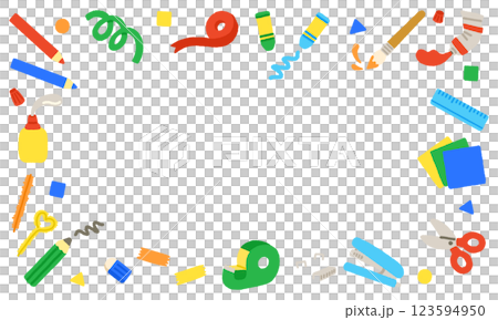 工藝材料，文具，可愛，背景材料，插圖，手繪 123594950