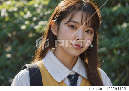 女学生のポートレート　AI生成画像 123595166