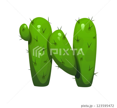 Wild West cactus, cowboy font typeface letter N. American desert plant English alphabet typeset element, Wild West cartoon vector kids ABC symbol. Western cowboy font sign or Texas history type letter Wild West cactus, cowboy font typeface letter N. American desert plant English alphabet typeset element, Wild West cartoon vector kids ABC symbol. Western cowboy font sign or Texas history type letter 123595472