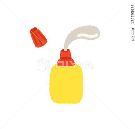 シンプルな接着剤の手書きイラスト 123595988