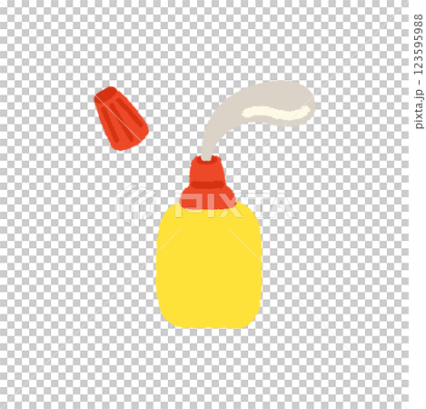 シンプルな接着剤の手書きイラスト 123595988