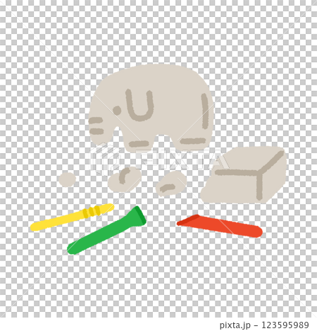 Simple and cute clay hand-drawn illustrations 123595989