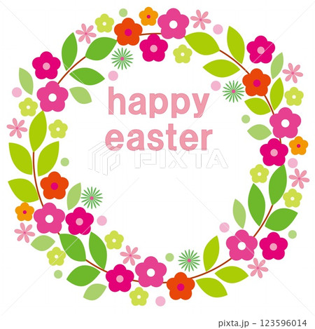 ハッピーイースター　happy easter　フレーム　ホワイトスペース 123596014