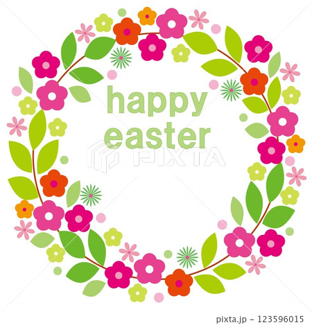 ハッピーイースター　happy easter　フレーム　ホワイトスペース 123596015