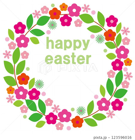 ハッピーイースター　happy easter　フレーム　ホワイトスペース 123596016