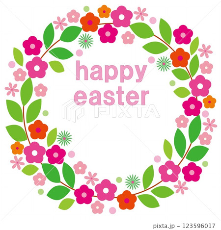 ハッピーイースター　happy easter　フレーム　ホワイトスペース 123596017