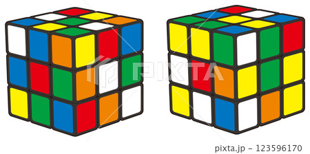 揃っていないルービックキューブ 123596170