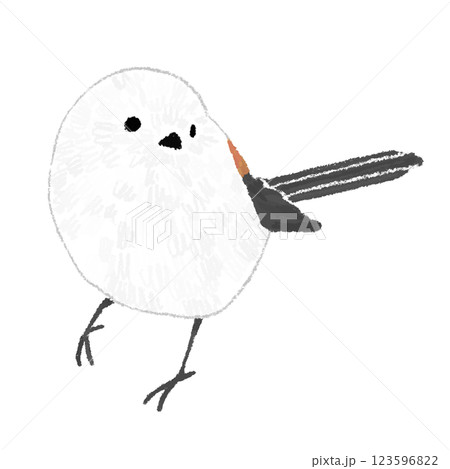 シマエナガの手書きイラスト シマエナガの手書きイラスト 123596822