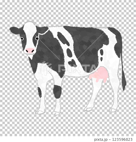 乳牛の手書きイラスト 123596823