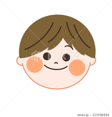 笑顔の男の子のイラスト　親しみ温かみのあるタッチ 123596884