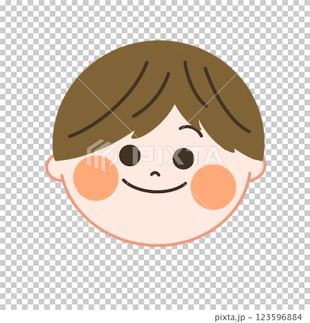 笑顔の男の子のイラスト　親しみ温かみのあるタッチ 123596884