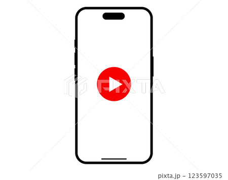 スマホと動画再生のボタン スマホと動画再生のボタン 123597035