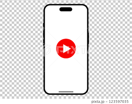 智慧型手機和影片播放按鈕 123597035