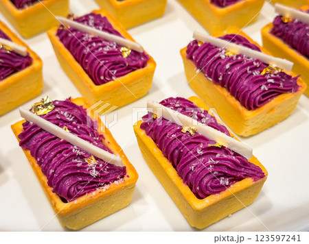 Many type of cocktail food on disk ready to eat 123597241