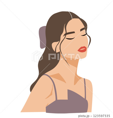 Fashion female portrait, abstract illustration for social media post 123597335