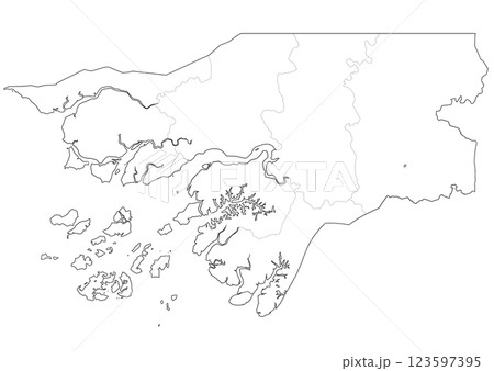 白地図　ギニアビサウ 123597395
