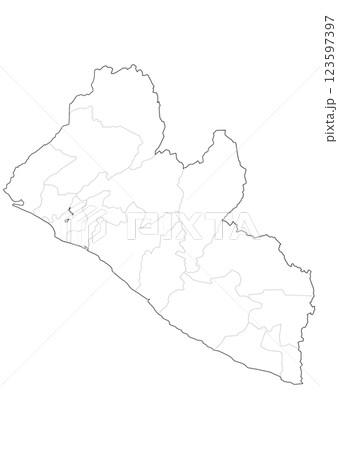 白地図　リベリア 123597397