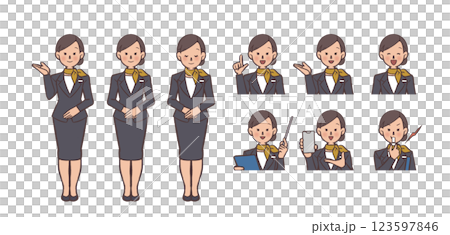 工作中的女性操作員插圖集 123597846