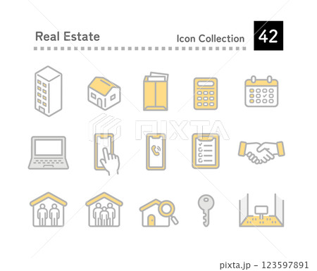 不動産業のアイコンセット 123597891