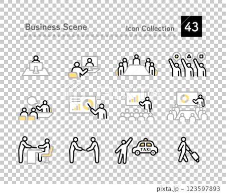 Situation icons that occur in business situations 123597893