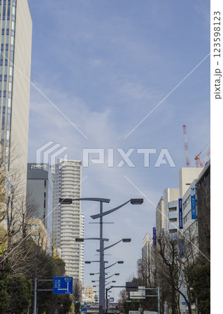 池袋　街路灯　豊島区　グリーン大通り　夕景 123598123