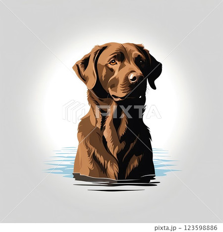 喜んで水に飛び込む強く頼もしい忠犬のチェサピークベイレトリバー 喜んで水に飛び込む強く頼もしい忠犬のチェサピークベイレトリバー 123598886