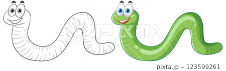Happy Cartoon Worm Vector Illustration Happy Cartoon Worm Vector Illustration 123599261