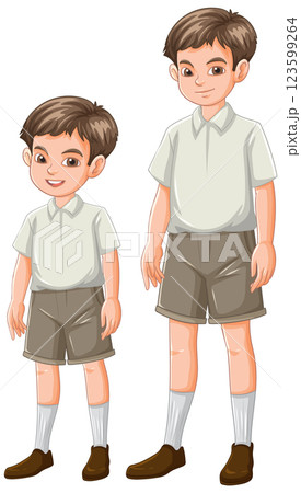 Two Brothers in Matching Outfits Two Brothers in Matching Outfits 123599264