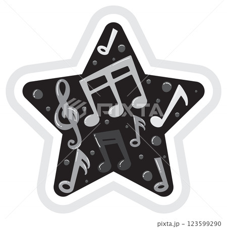 Musical Notes in Starry Design Musical Notes in Starry Design 123599290