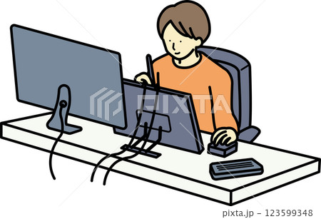 漫画制作をイメージしたイラスト 漫画制作をイメージしたイラスト 123599348