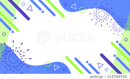 打ち上げ花火入り 抽象的な幾何学模様のフレーム素材 チラシ・Web・動画背景16:9サイズ 青紫黄緑 打ち上げ花火入り 抽象的な幾何学模様のフレーム素材 チラシ・Web・動画背景16:9サイズ 青紫黄緑 123599550