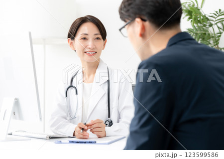 女性医師 診察 女性医師 診察 123599586